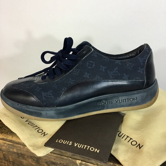 Louis Vuitton Monogram Canvas Leather Blue 38.5 - Picture 3 of 8